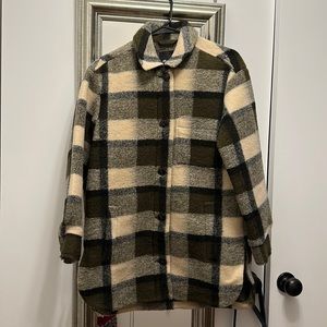 Madewell Belrose Shirt Jacket Green Maran Plaid Size XXS NWT Lined.